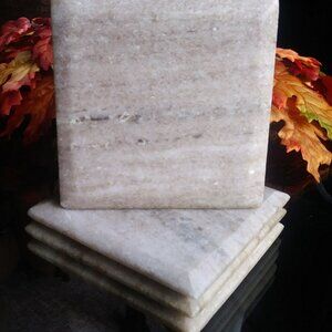 Natural Stone Marble Coaster Set
